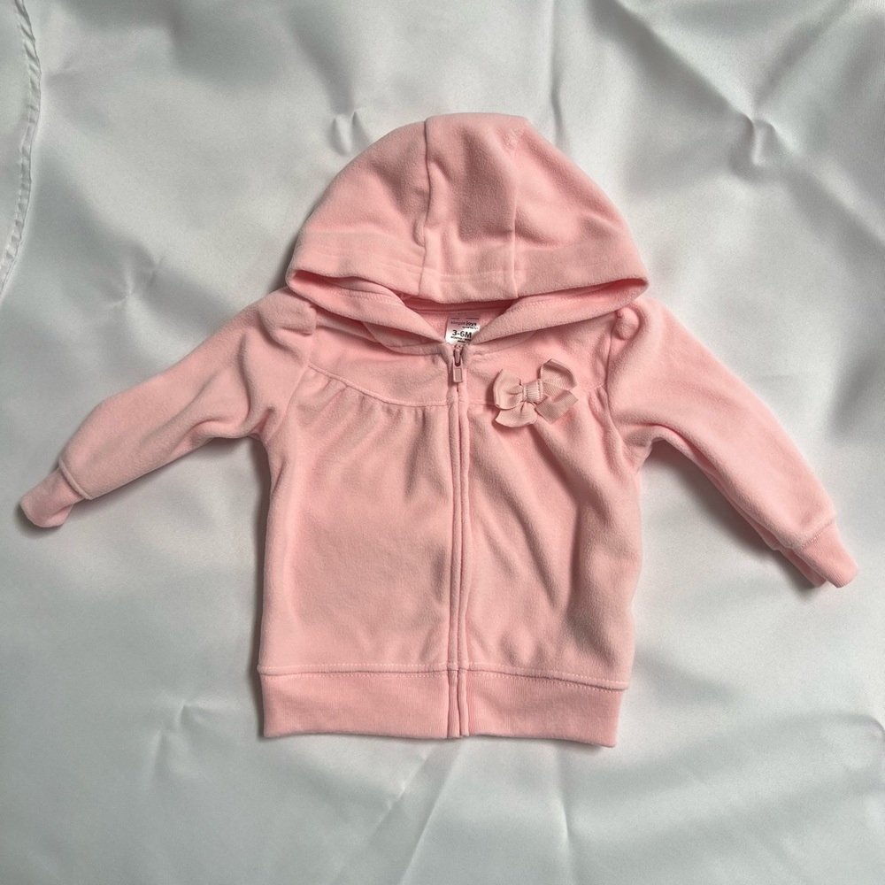 Carter's Pink Hoodie with Bow Accent